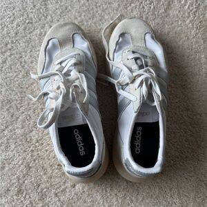 Adidas Classic White and Light Gray Sneakers